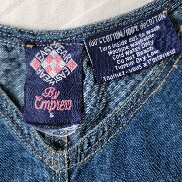 VINTAGE 100% COTTON Y2K Jean Dress with Waterfall Hem - Picture 6 of 11